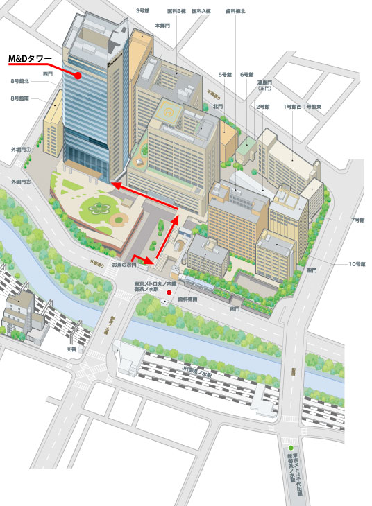 東京医科歯科大学鈴木章夫記念講堂順路